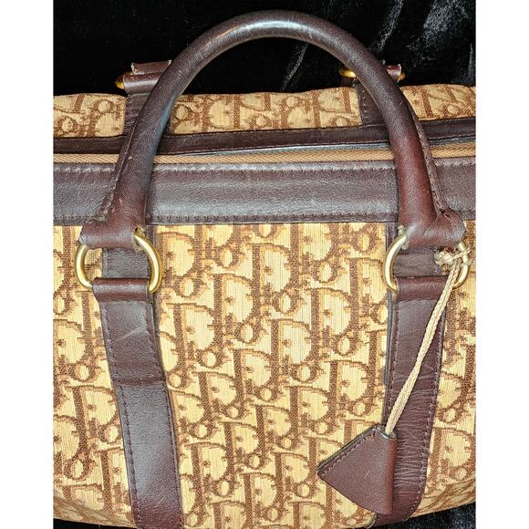 CHRISTIAN DIOR 1960s RARE Early Oblique Monogram Box Travel Bag - Picture 14 of 16